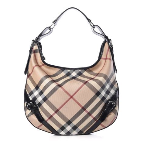 BURBERRY Supernova Check Large Larkin Hobo Black